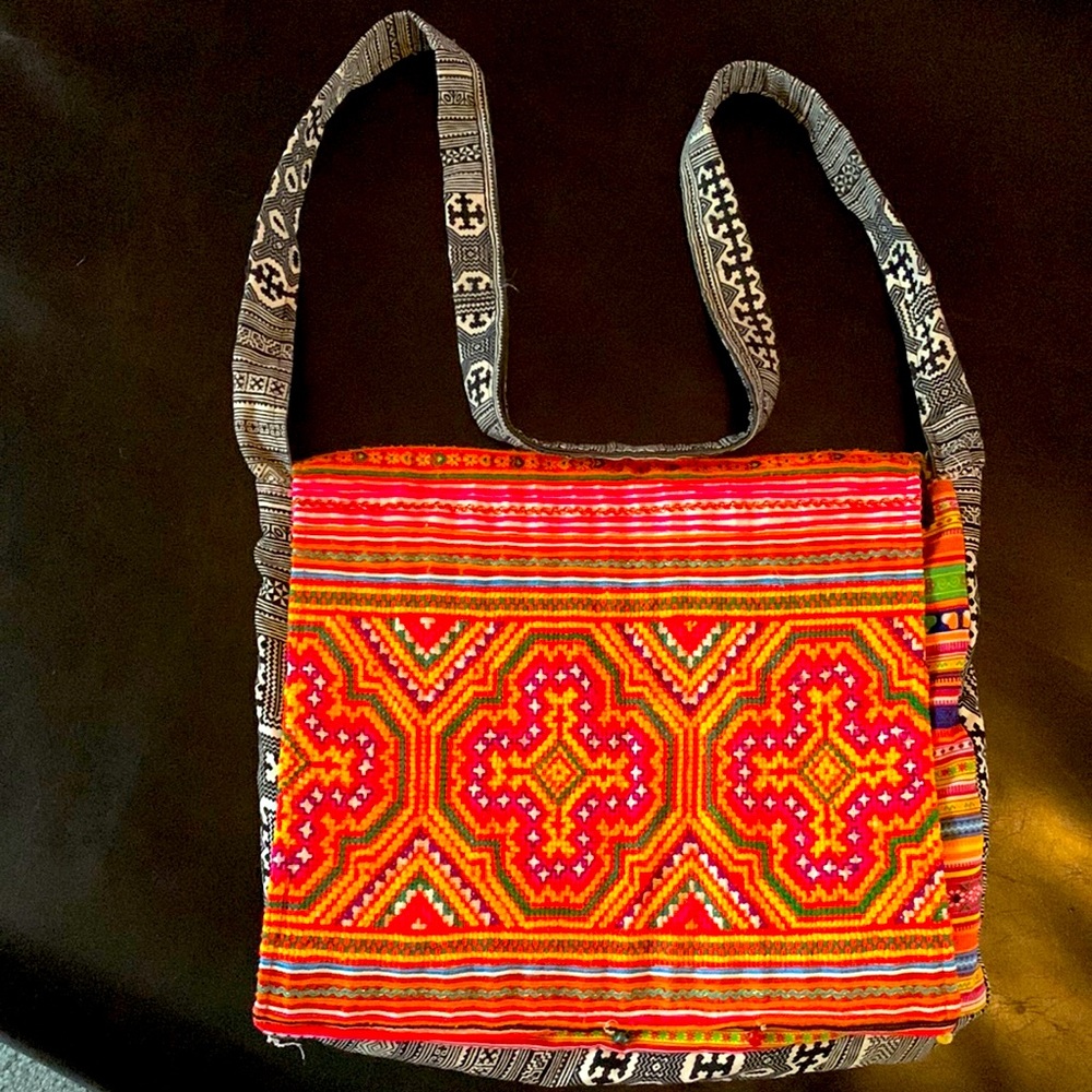 Handcrafted cotton crossbody